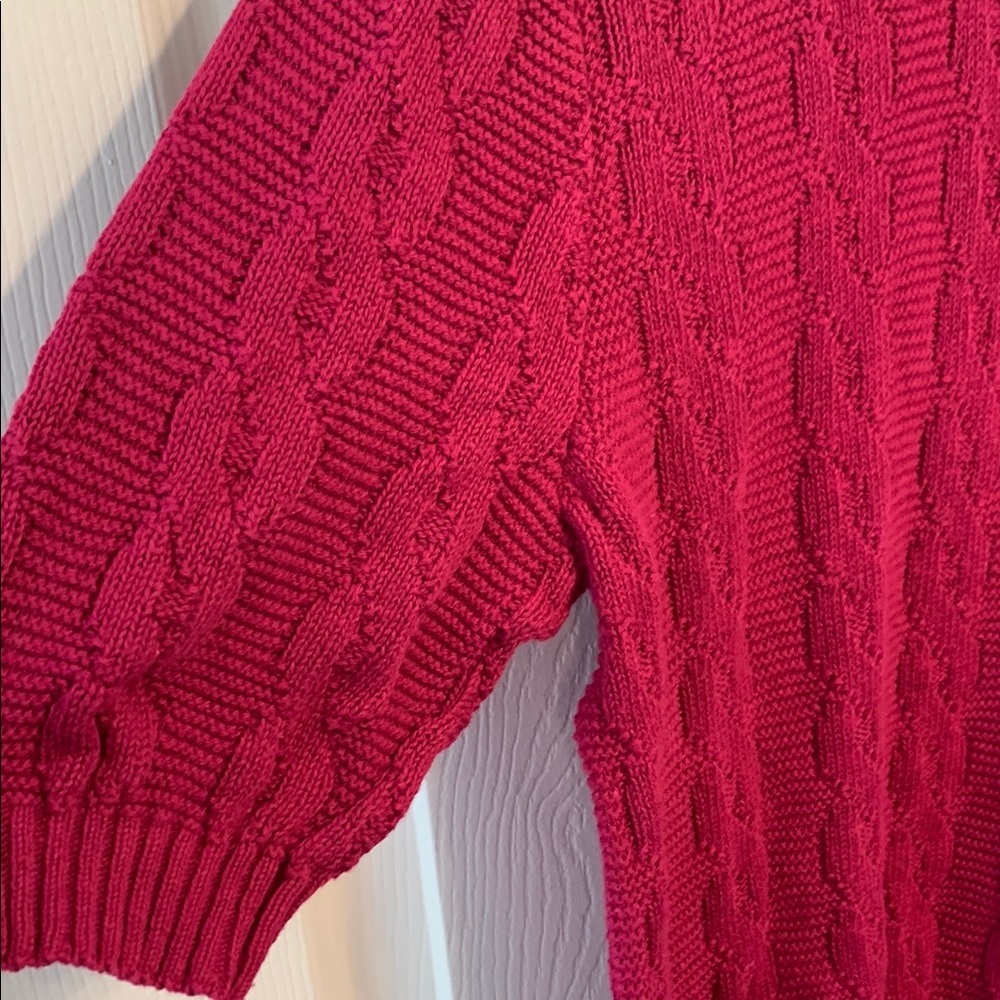 Vtg Southern Lady Women's Pink Knit Sweater 100% Cotton Made in USA size Medium - Picture 3 of 6